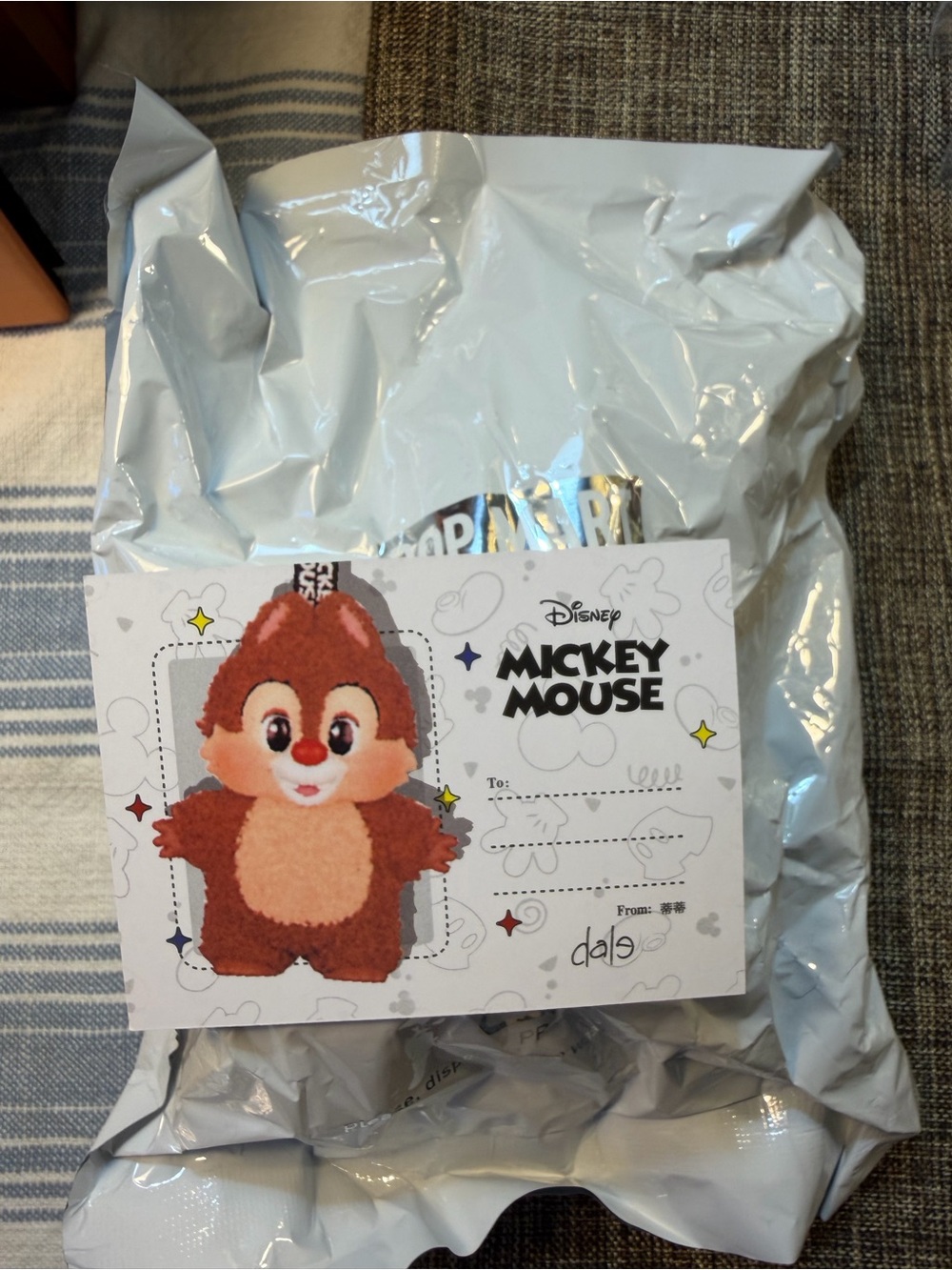 POP MART x Mickey Family Cute Together Keychain Series Keychain Plush - Dale